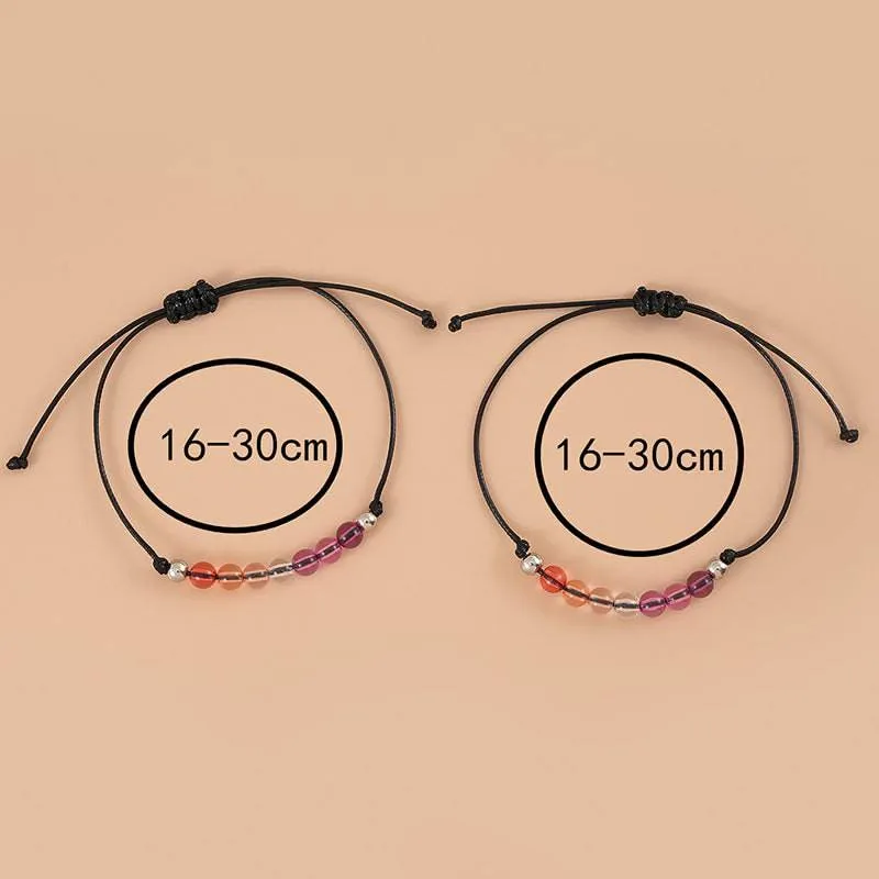 Beaded Lesbian Couple Bracelet Set 2PC
