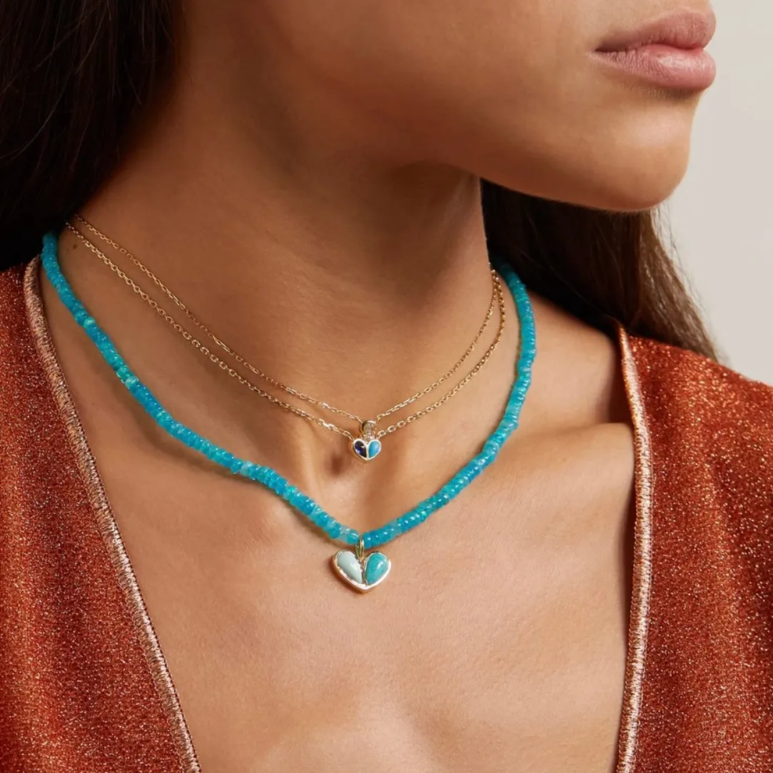 Beaded Sweetheart Necklace Ethiopian Opal & Peridot