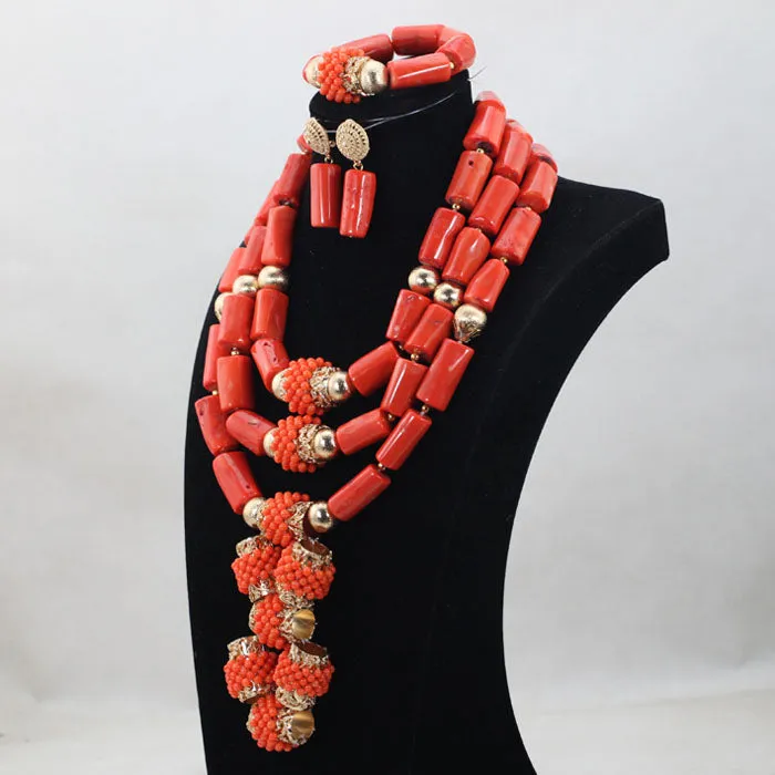 Beautiful Indian Bridal Coral Statement Necklace Set