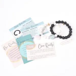 Best Crystals for Fertility Couples Edition | Crystal Kit with Aquamarine   Moonstone   Clear Quartz   Lava   Onyx
