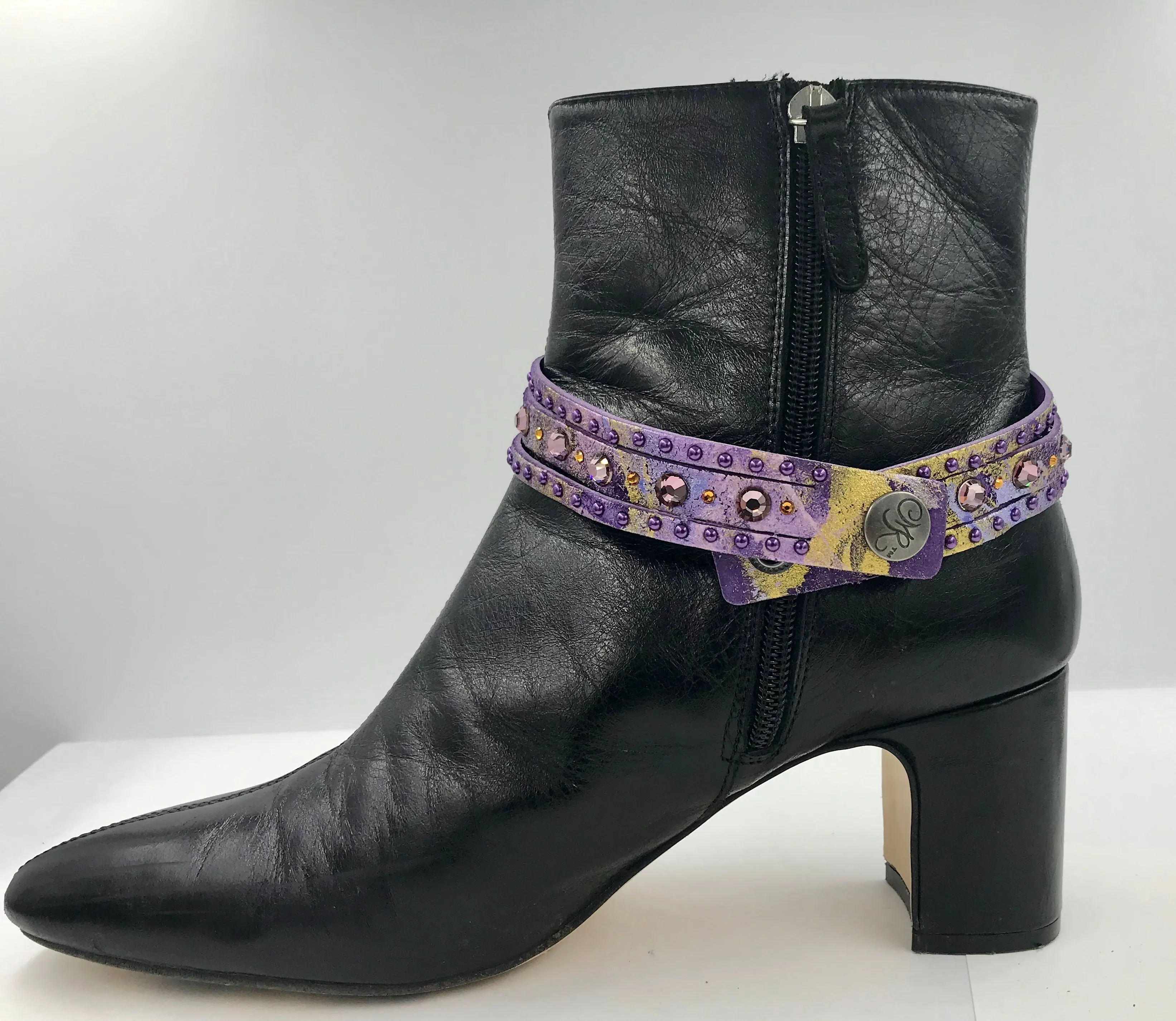 Big Stone Triple Treat Bracelet/Choker/Boot Cuff - "Amethyst Allure"