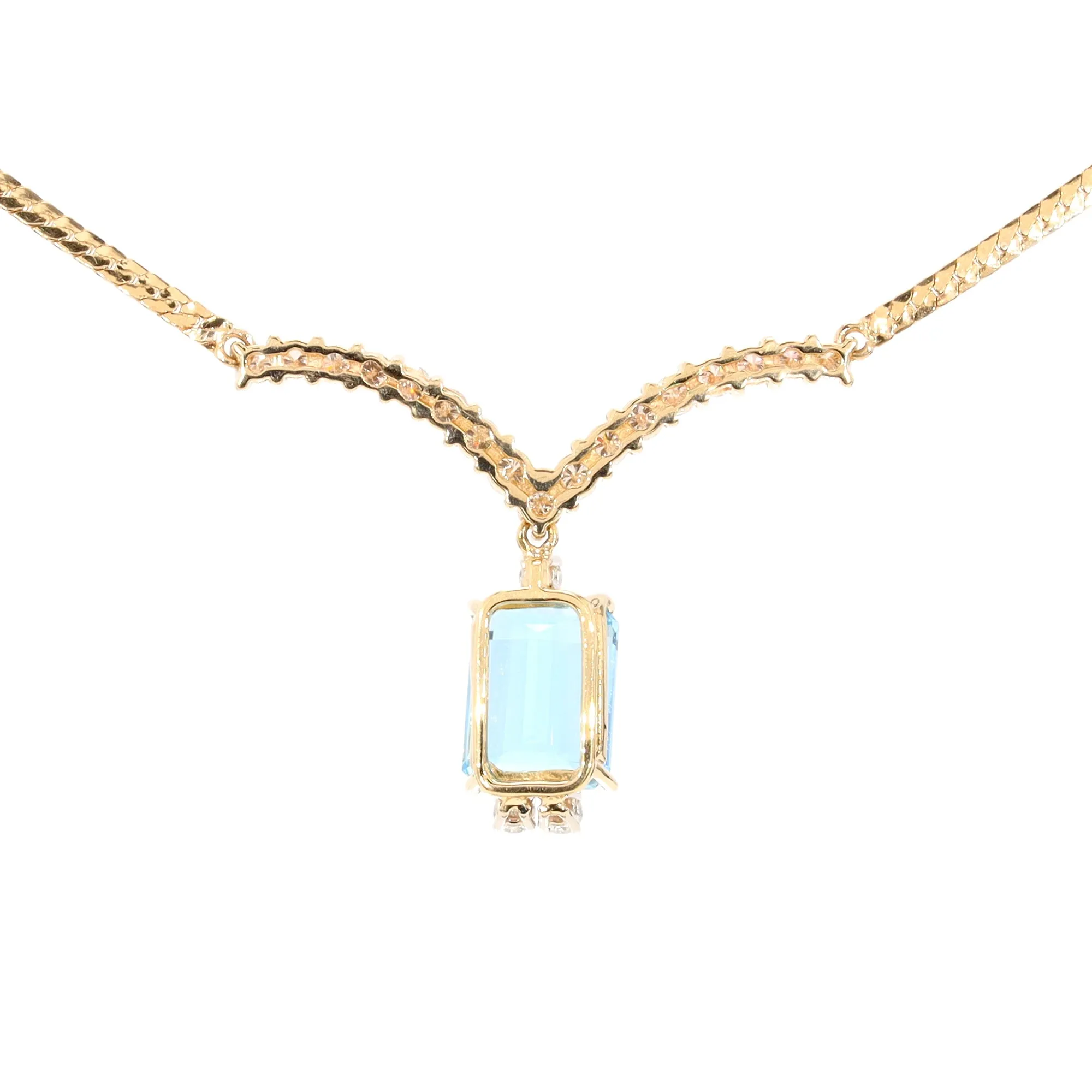Blue Topaz and Diamond Necklace