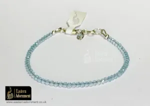 Blue Topaz Micro Cut Bead Bracelet