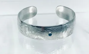 Bracelet - T. Owens, Silver, Blue Topaz, 1/2"