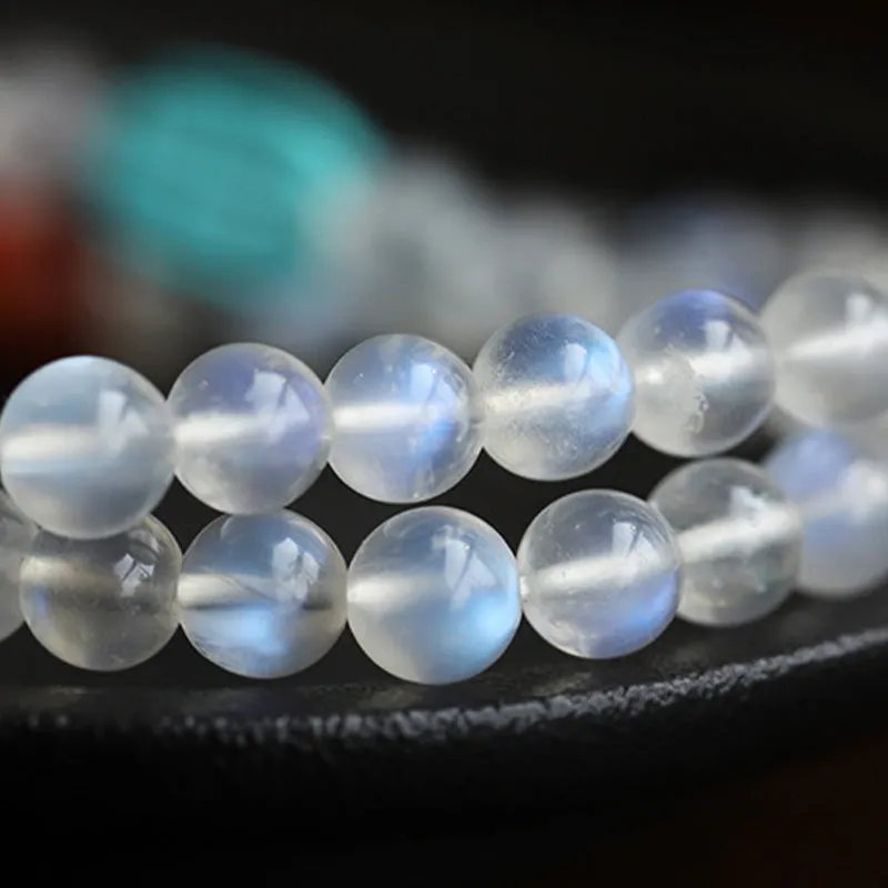 Buddha Stones 108 Mala Beads Moonstone Amber Lotus Turquoise Crystal Healing Bracelet