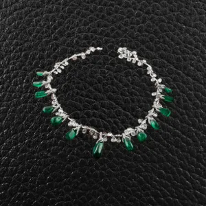 Cabochon Emerald & Diamond Necklace
