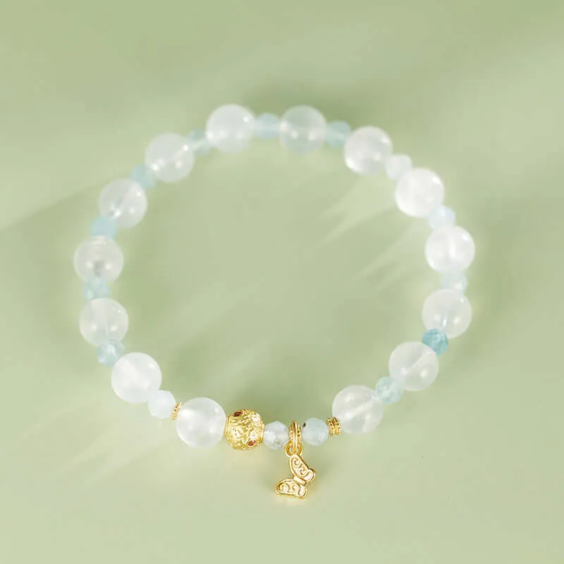 Calm Inner Natural Moonstone Aquamarine Bracelet