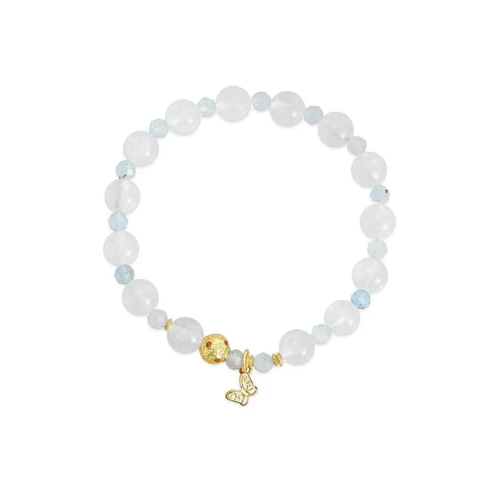 Calm Inner Natural Moonstone Aquamarine Bracelet