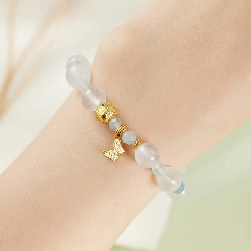 Calm Inner Natural Moonstone Aquamarine Bracelet