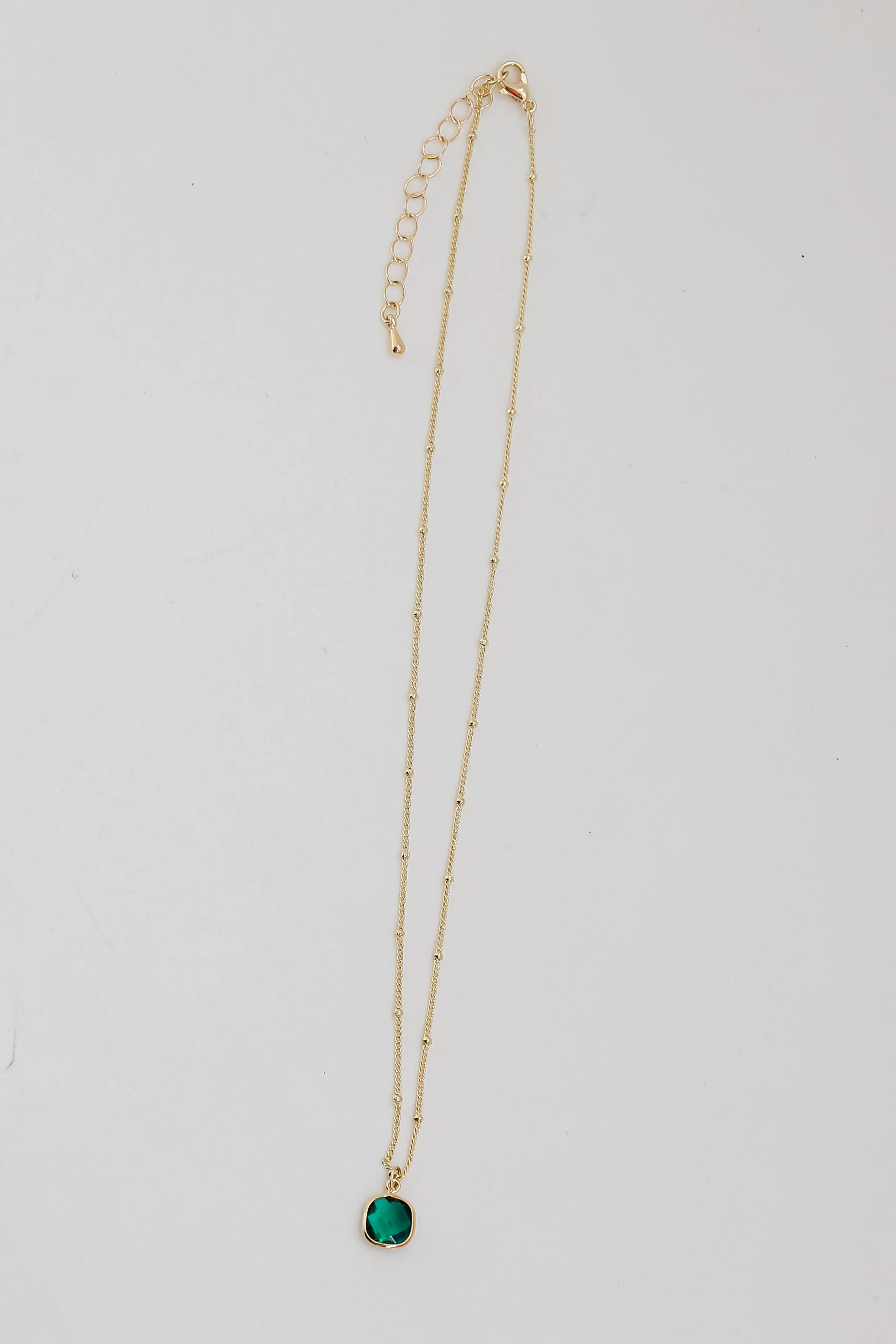 Cara Gold Emerald Charm Necklace