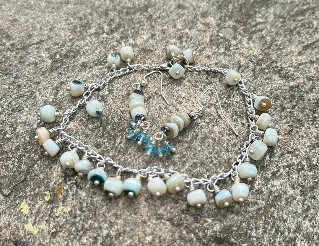 Charm bracelet & earring set