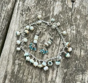 Charm bracelet & earring set