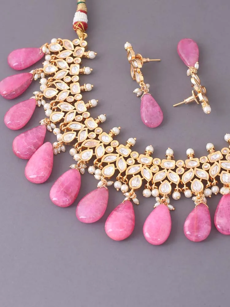 Coral Aalisha Kundan Jewellery Set