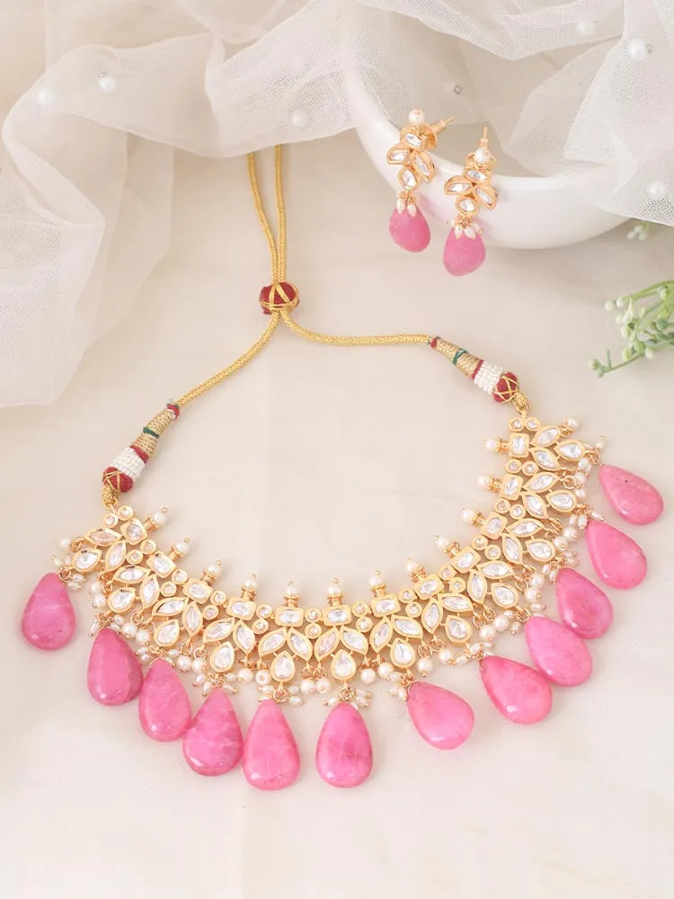 Coral Aalisha Kundan Jewellery Set