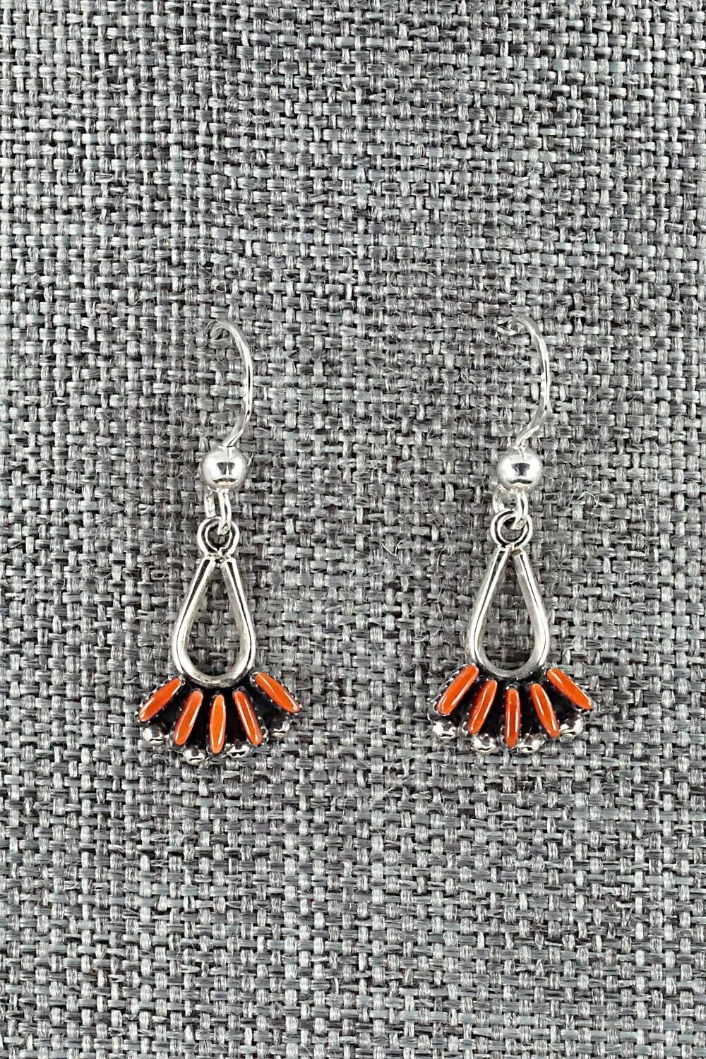 Coral & Sterling Silver Necklace and Earrings Set - Mildred Ukestine