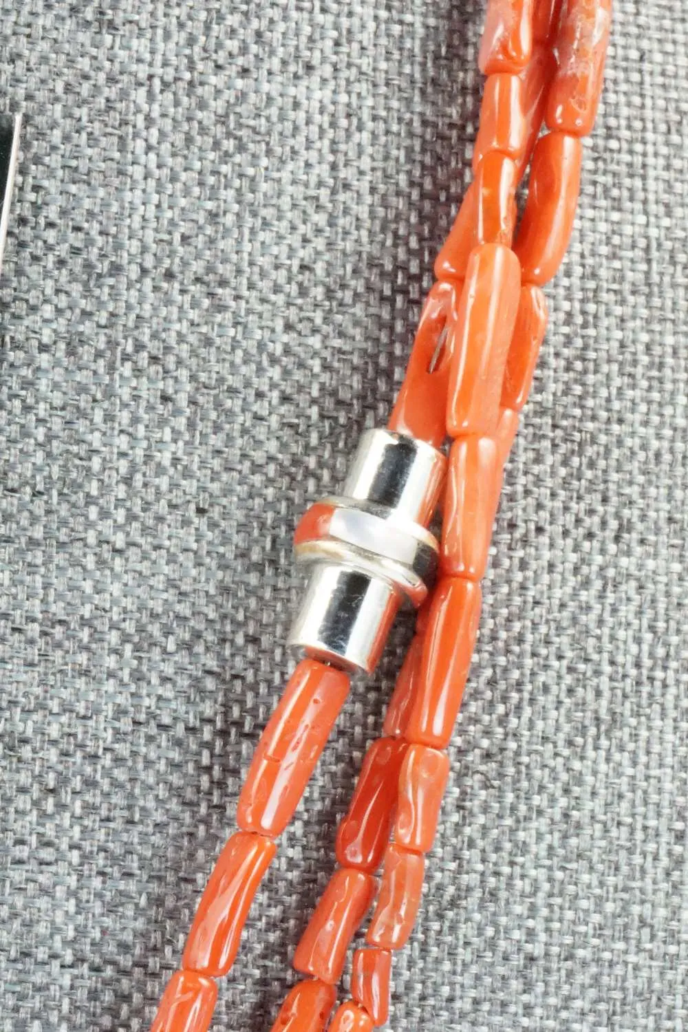 Coral & Sterling Silver Necklace and Earrings Set - Patty Edaakie