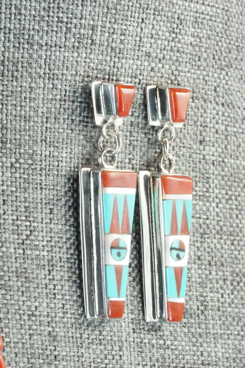 Coral & Sterling Silver Necklace and Earrings Set - Patty Edaakie