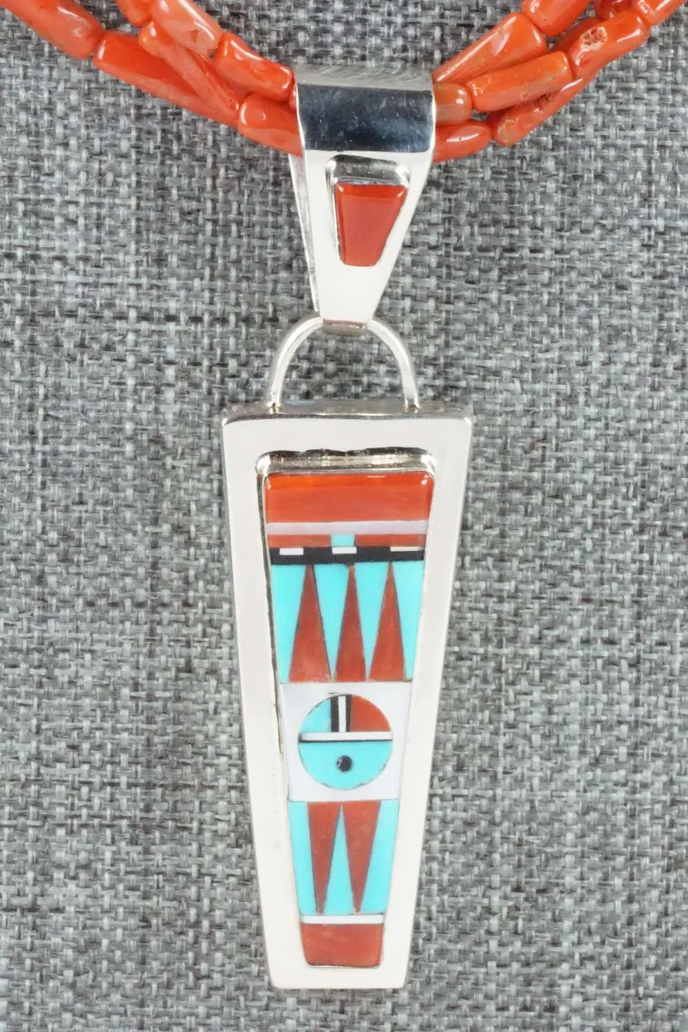 Coral & Sterling Silver Necklace and Earrings Set - Patty Edaakie