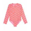 Coral Orange Girls Swimsuit