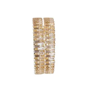 Crystal Fancy Bangle Set Stone Cut Style Golden Touch