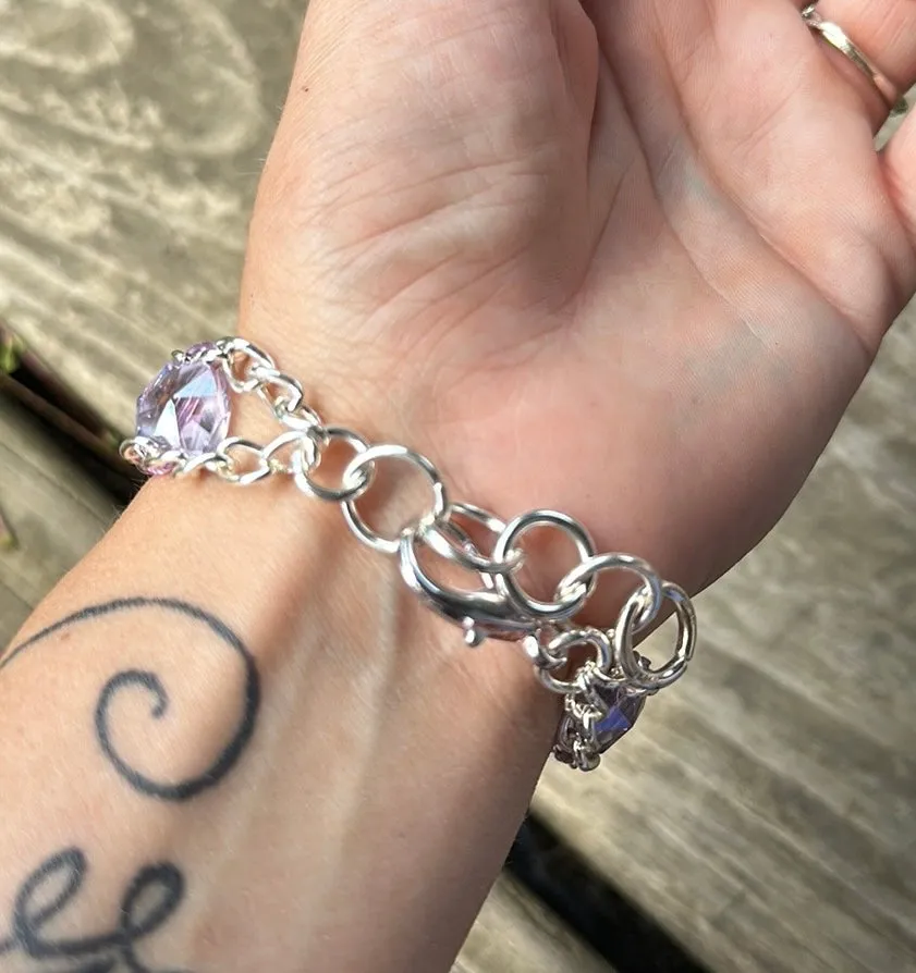 Crystal heart bracelet