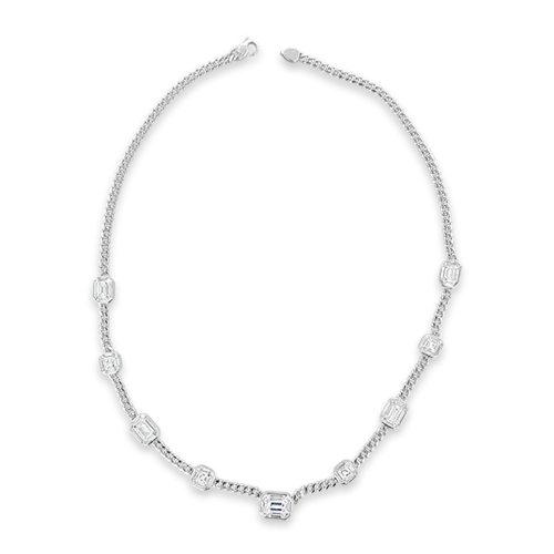 Diamond & Curb Link Necklace