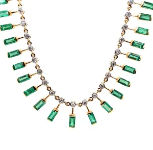 Diamond & Emerald Dangle Necklace
