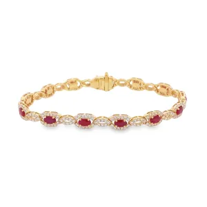 Diamond and Ruby Vintage Bracelet