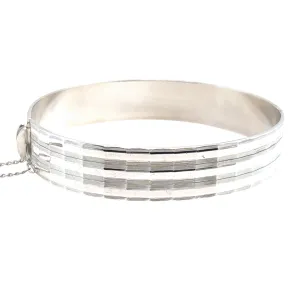 Diamond Cut Silver Bangle
