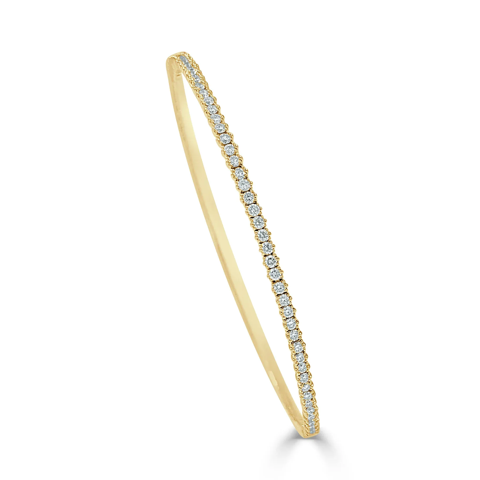 Diamond Petite Half Eternity Flexible Bangle in 14K Yellow Gold