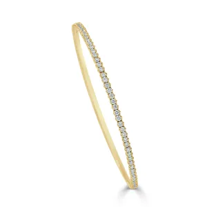 Diamond Petite Half Eternity Flexible Bangle in 14K Yellow Gold