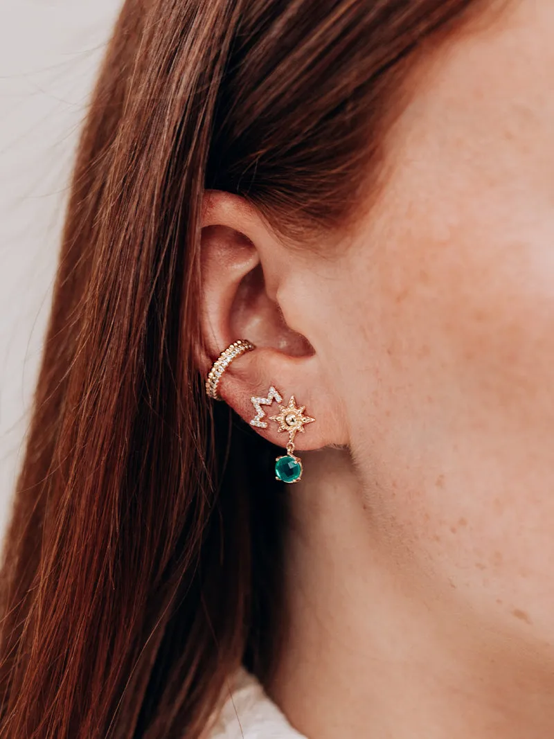 Double Dew Drop Pavé Ear Cuff