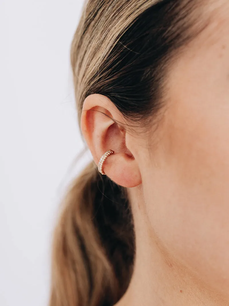 Double Dew Drop Pavé Ear Cuff