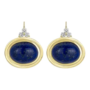 Earrings - Lapis Lazulli And Diamond (2367B)