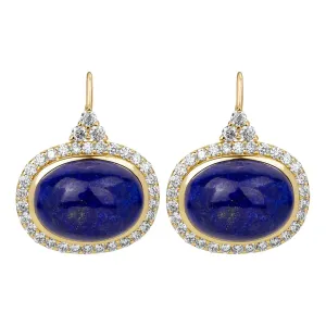 Earrings - Lapis Lazulli And Diamond