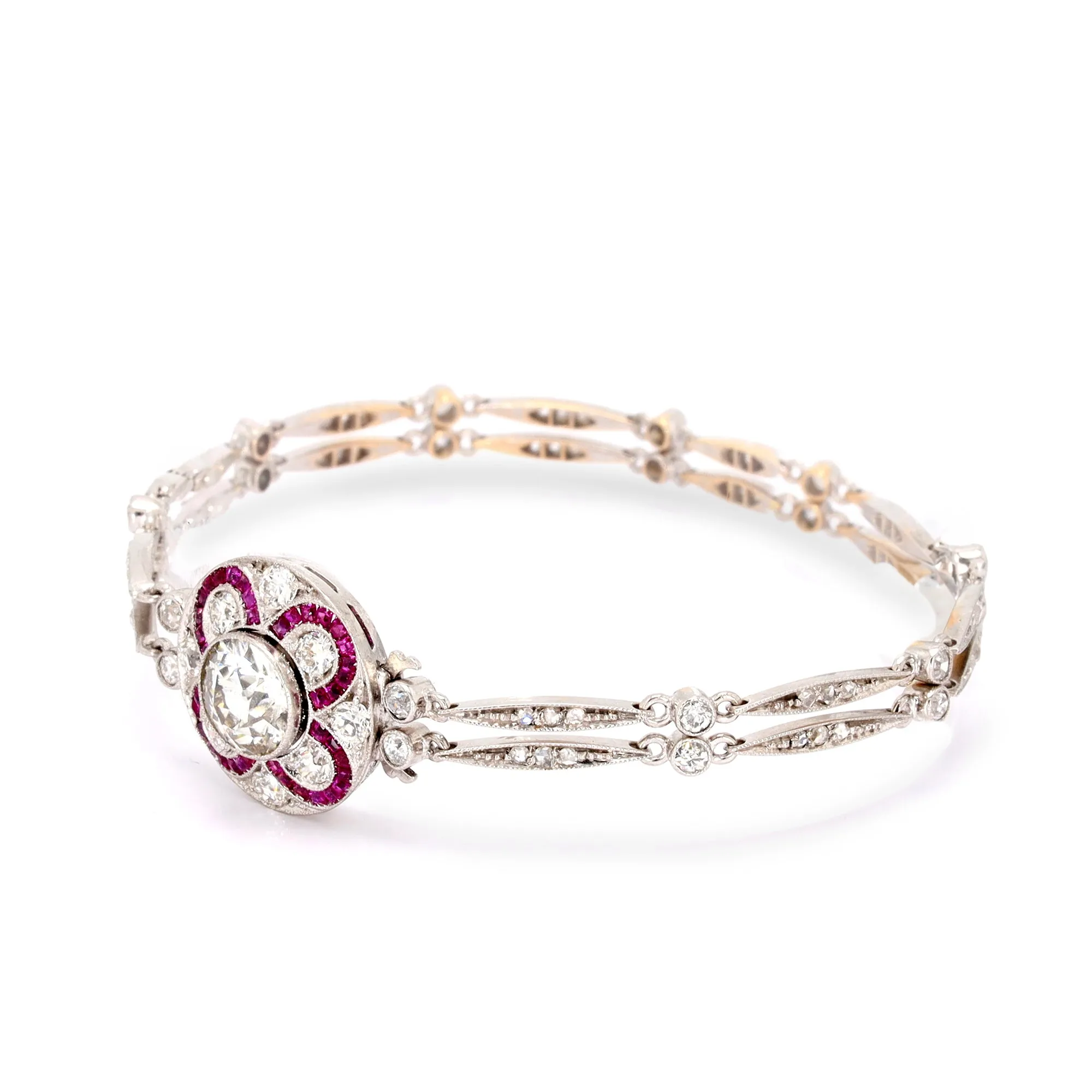 Edwardian Ruby and Diamond Convertible Necklace-Bracelet