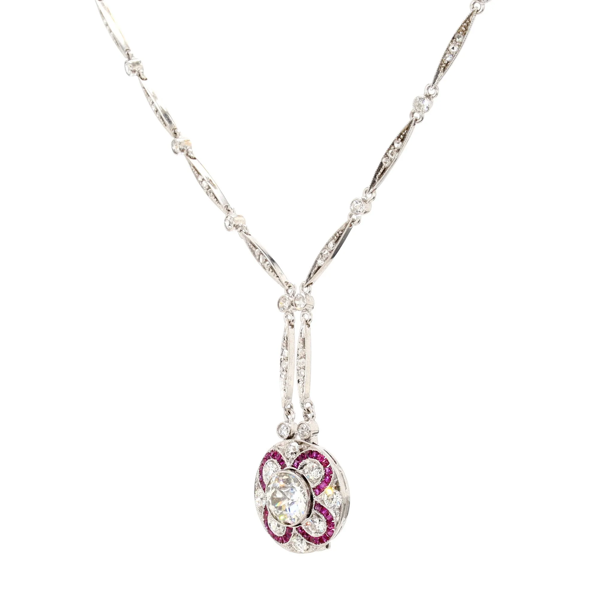 Edwardian Ruby and Diamond Convertible Necklace-Bracelet