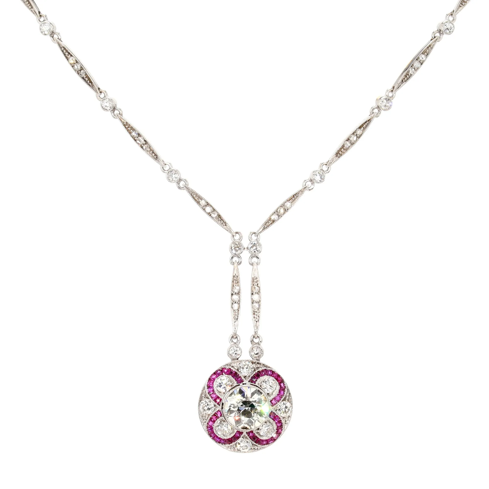 Edwardian Ruby and Diamond Convertible Necklace-Bracelet