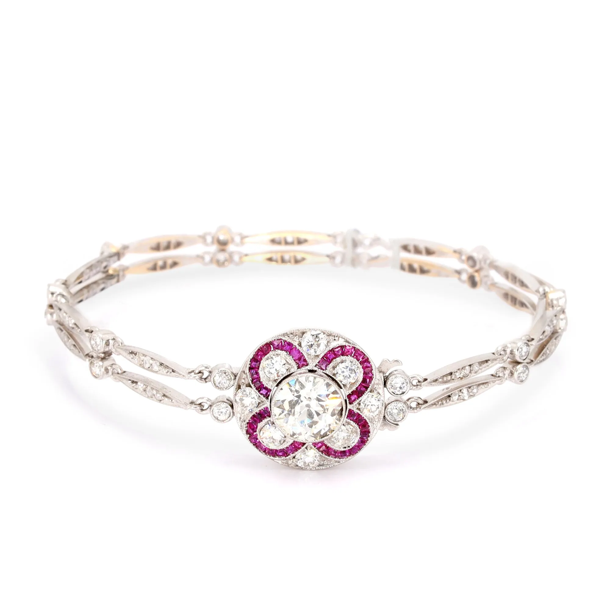 Edwardian Ruby and Diamond Convertible Necklace-Bracelet