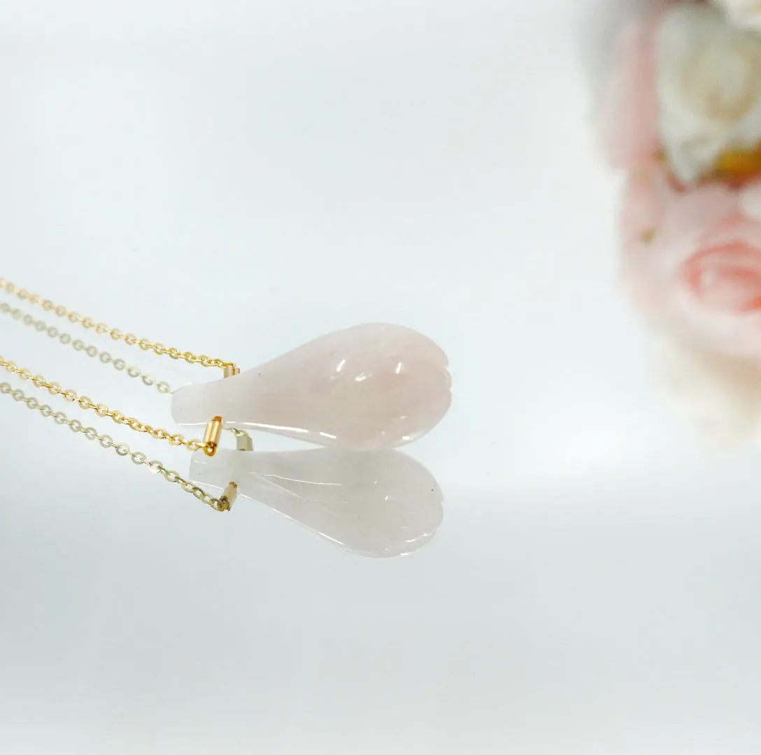 Elf Forest Rose Quartz Floral Necklace