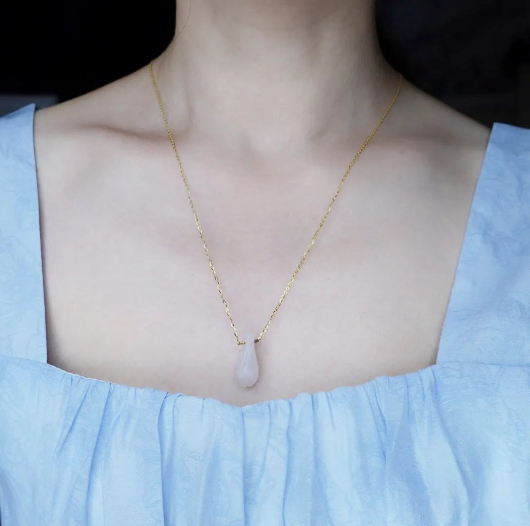 Elf Forest Rose Quartz Floral Necklace