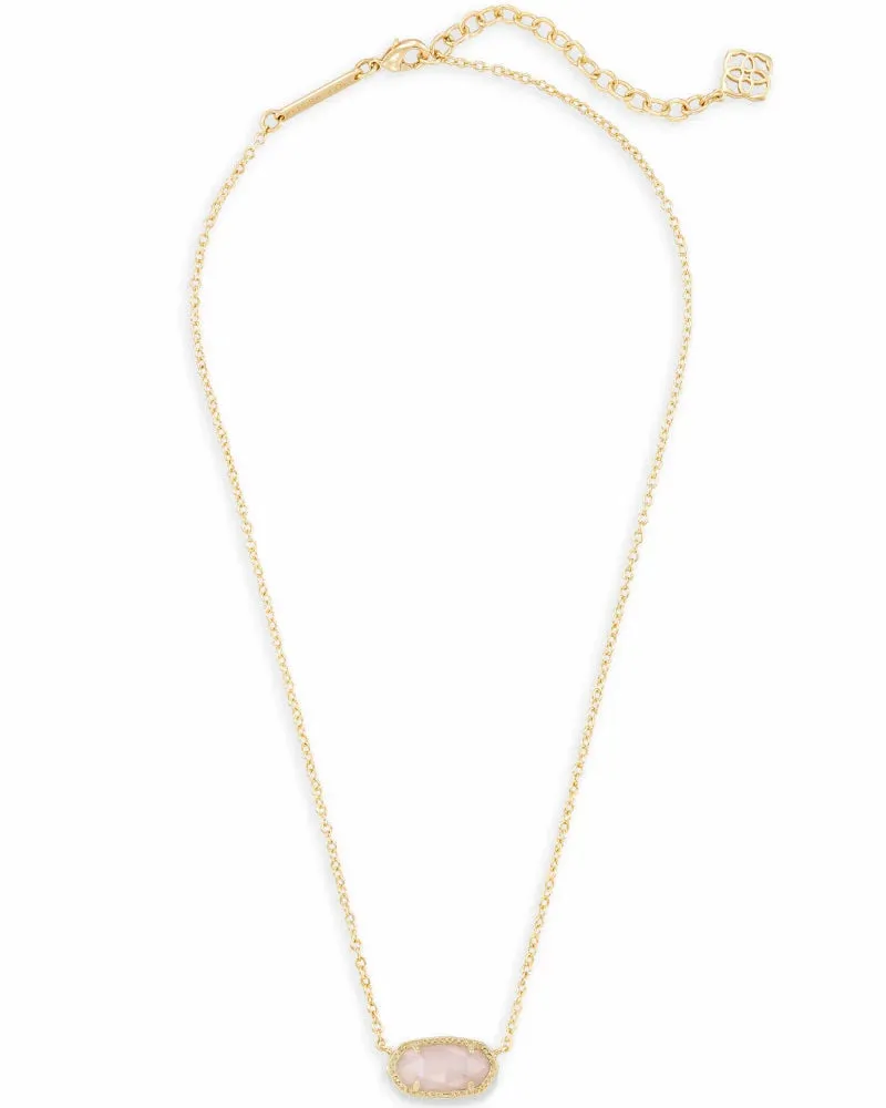 Elisa Gold Pendant Necklace in Rose Quartz by Kendra Scott