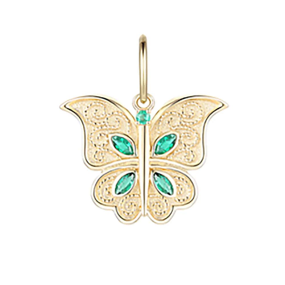 Emerald Butterfly Pendant 19.2X15mm
