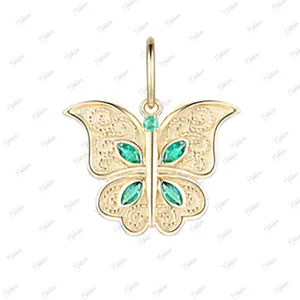Emerald Butterfly Pendant 19.2X15mm