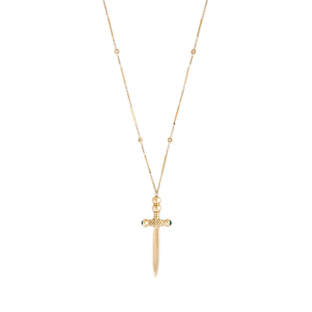 EMERALD DAGGER NECKLACE