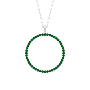 Emerald Eternity Pendant in Pave Setting
