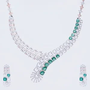 Geometric Diamond Necklace Set