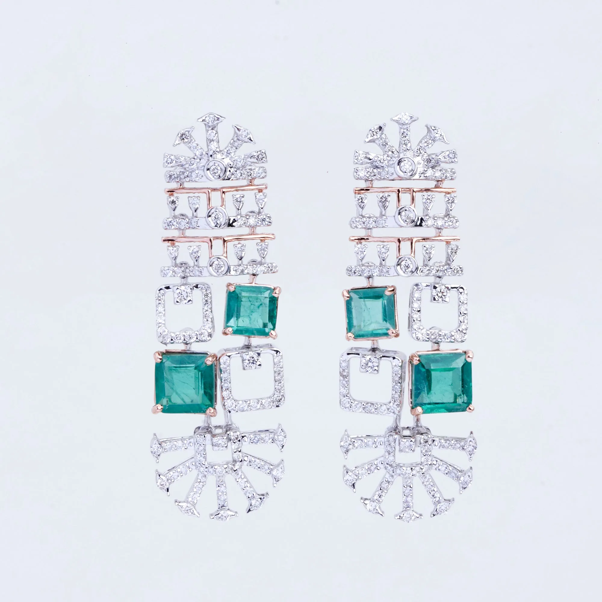 Geometric Diamond Necklace Set