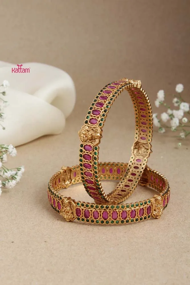 Goddess Ruby Green Stone Bangle