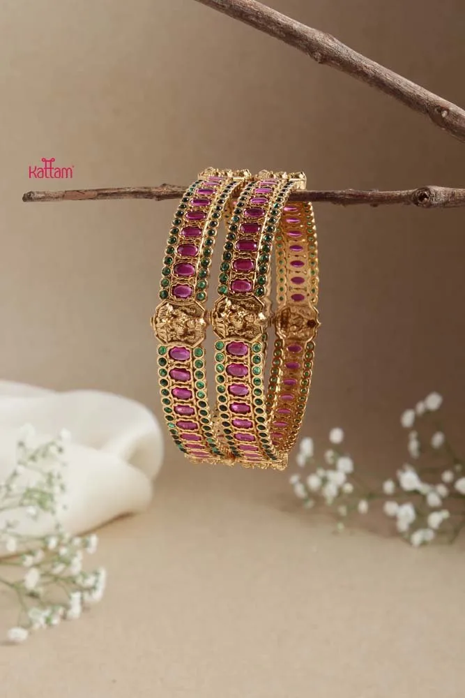 Goddess Ruby Green Stone Bangle